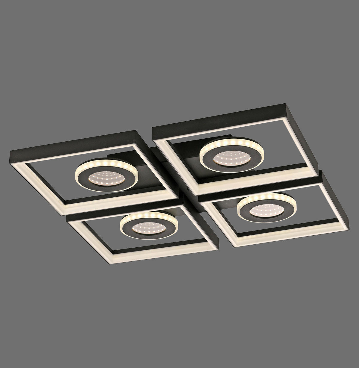 LED-DECKENLEUCHTE 53/53/6,2 cm   - Schwarz, Design, Kunststoff/Metall (53/53/6,2cm)
