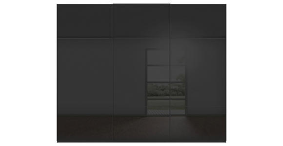 SCHWEBETÜRENSCHRANK in Schwarz - Schwarz, KONVENTIONELL, Glas/Holzwerkstoff (242/223/68cm) - Novel