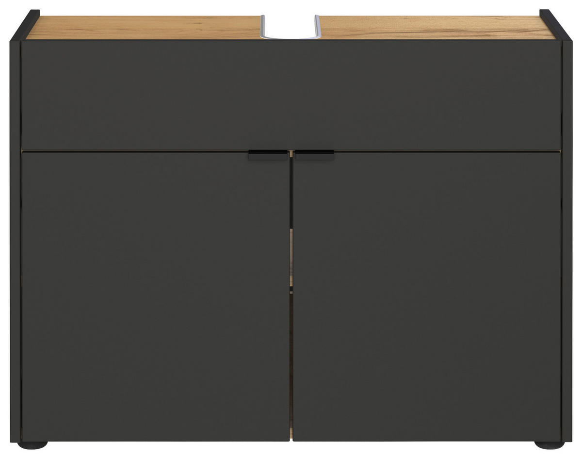 WASCHBECKENUNTERSCHRANK 80/60/34 cm  - Eichefarben/Graphitfarben, MODERN, Holzwerkstoff/Kunststoff (80/60/34cm) - Germania