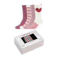 SOCKEN CAMANO KUSCHELSOCKEN 4ER PACK 8 Stück Rosa, Weiß  - Rosa/Weiß, Basics, Textil (35/38null)