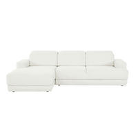 ECKSOFA in Webstoff Weiß  204/293 cm  - Schwarz/Weiß, Design, Kunststoff/Textil (204/293cm) - MID.YOU