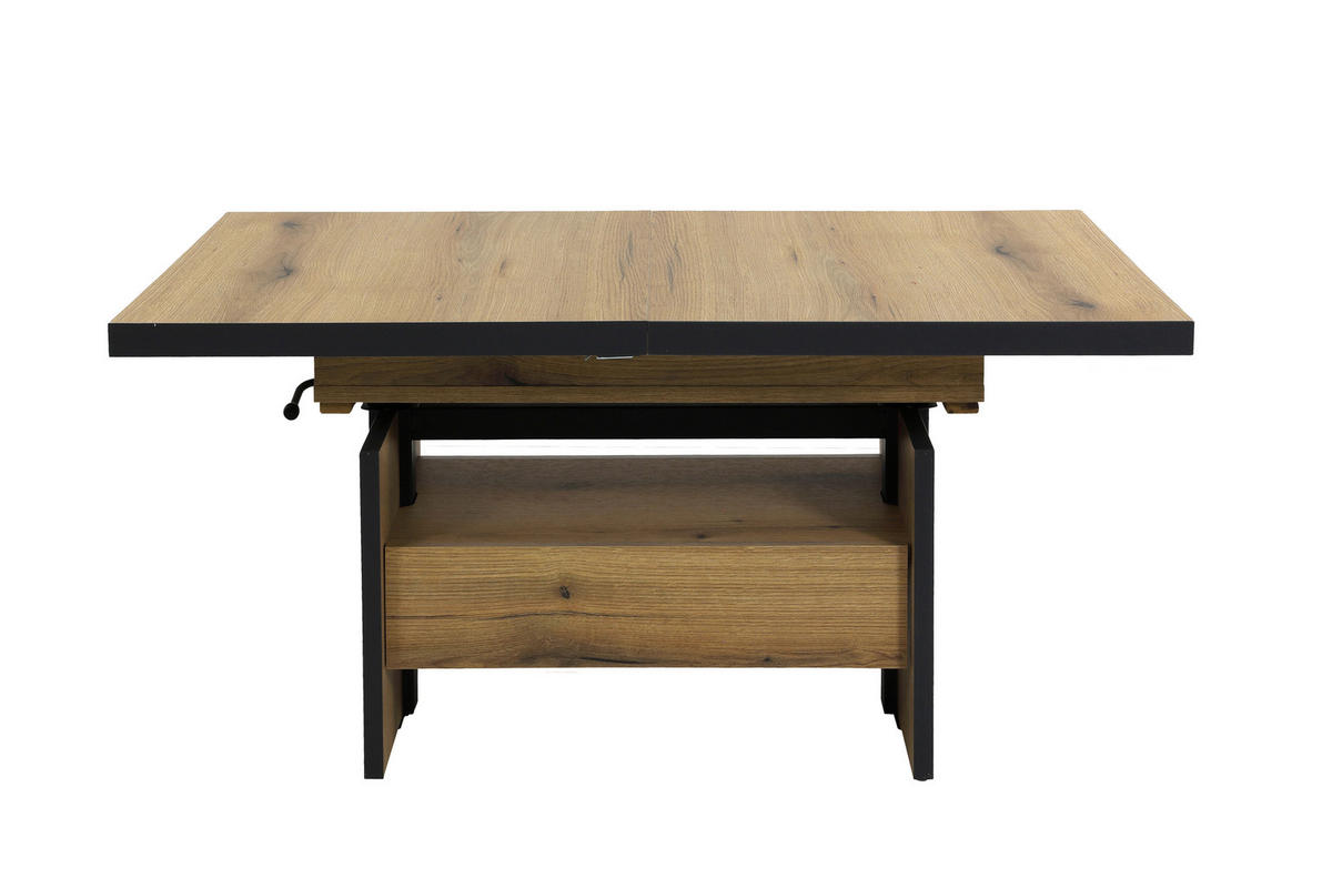 COUCHTISCH 70/110-150/54-73 cm rechteckig Anthrazit, Eichefarben  - Eichefarben/Anthrazit, Design, Holzwerkstoff (70/110-150/54-73cm) - Livetastic
