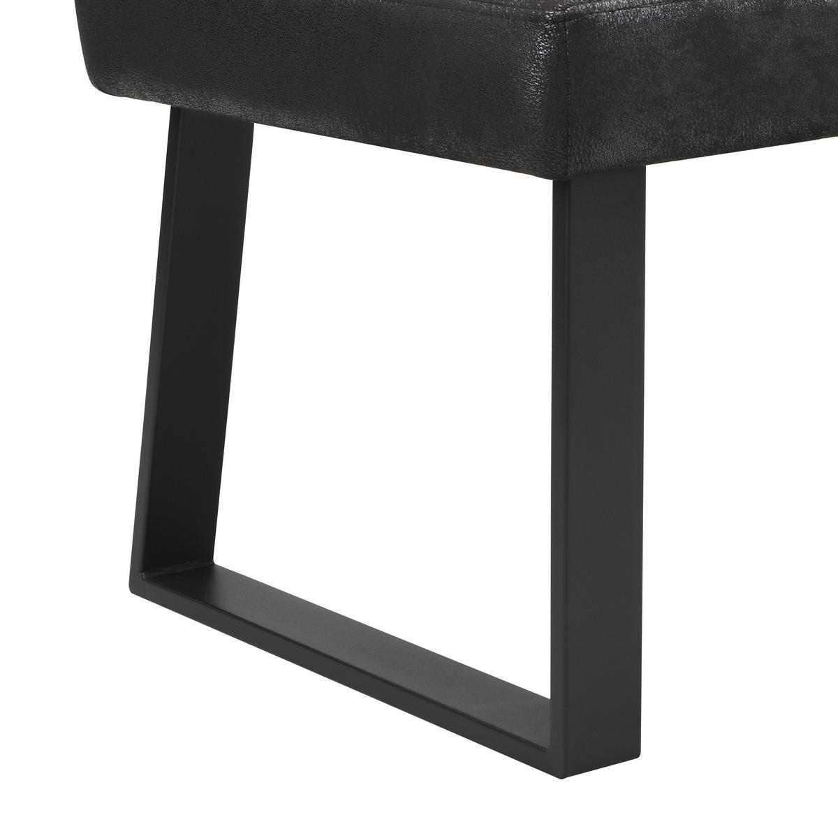 SITZBANK in Metall, Textil Schwarz  - Schwarz, MODERN, Textil/Metall (180/85/56cm) - Livetastic