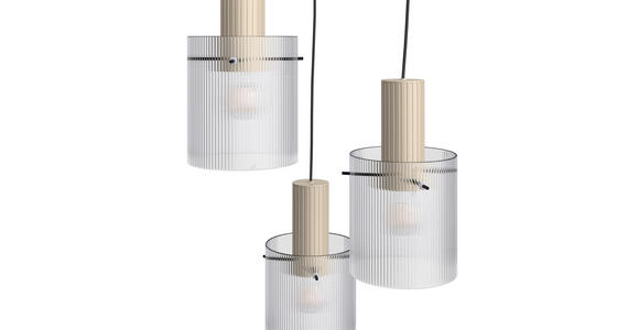 HÄNGELEUCHTE 48/150 cm - Transparent/Beige, KONVENTIONELL, Glas/Metall (48/150cm) - Dieter Knoll