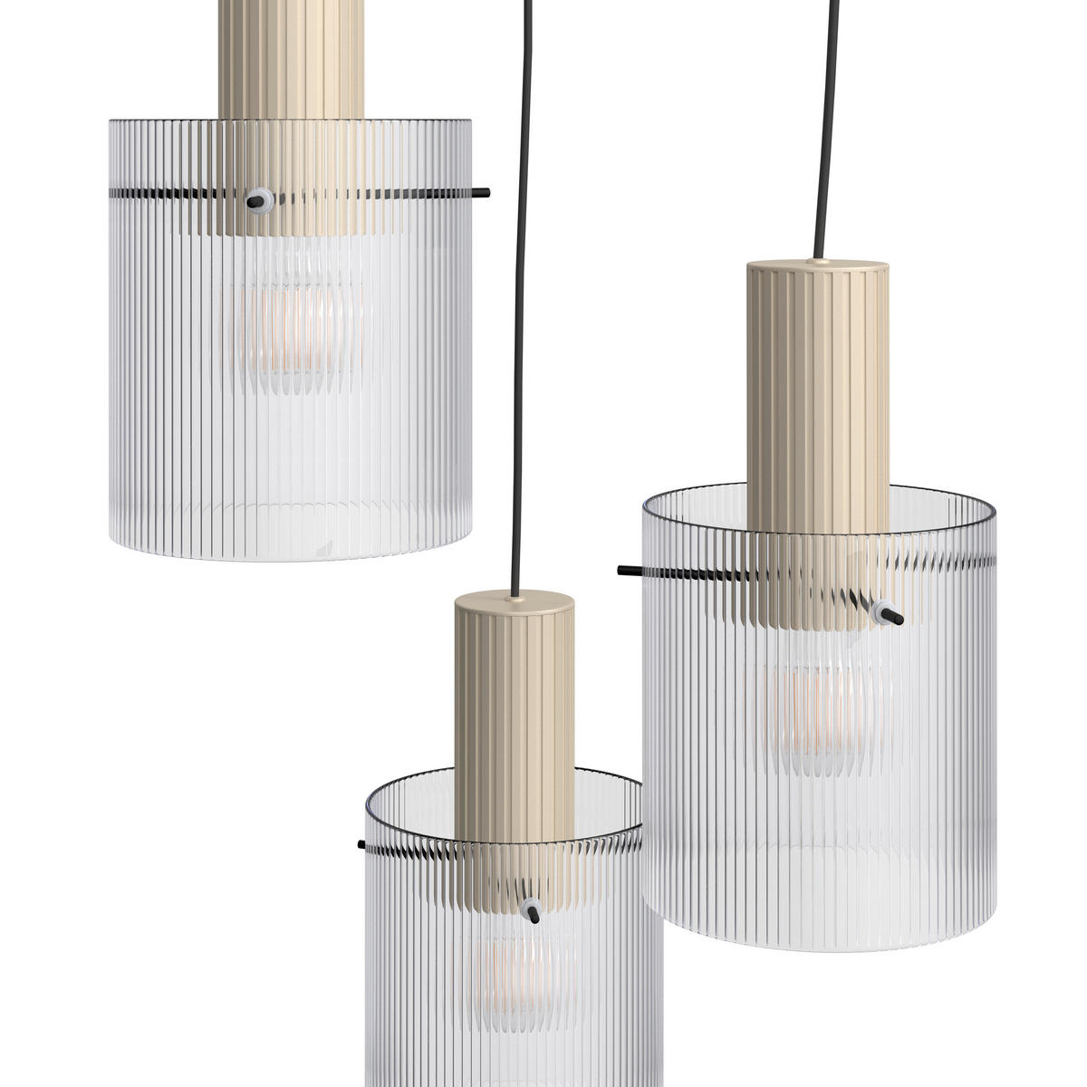 HÄNGLAMPA 48/150 cm  - beige/transparent, Klassisk, metall/glas (48/150cm) - Dieter Knoll