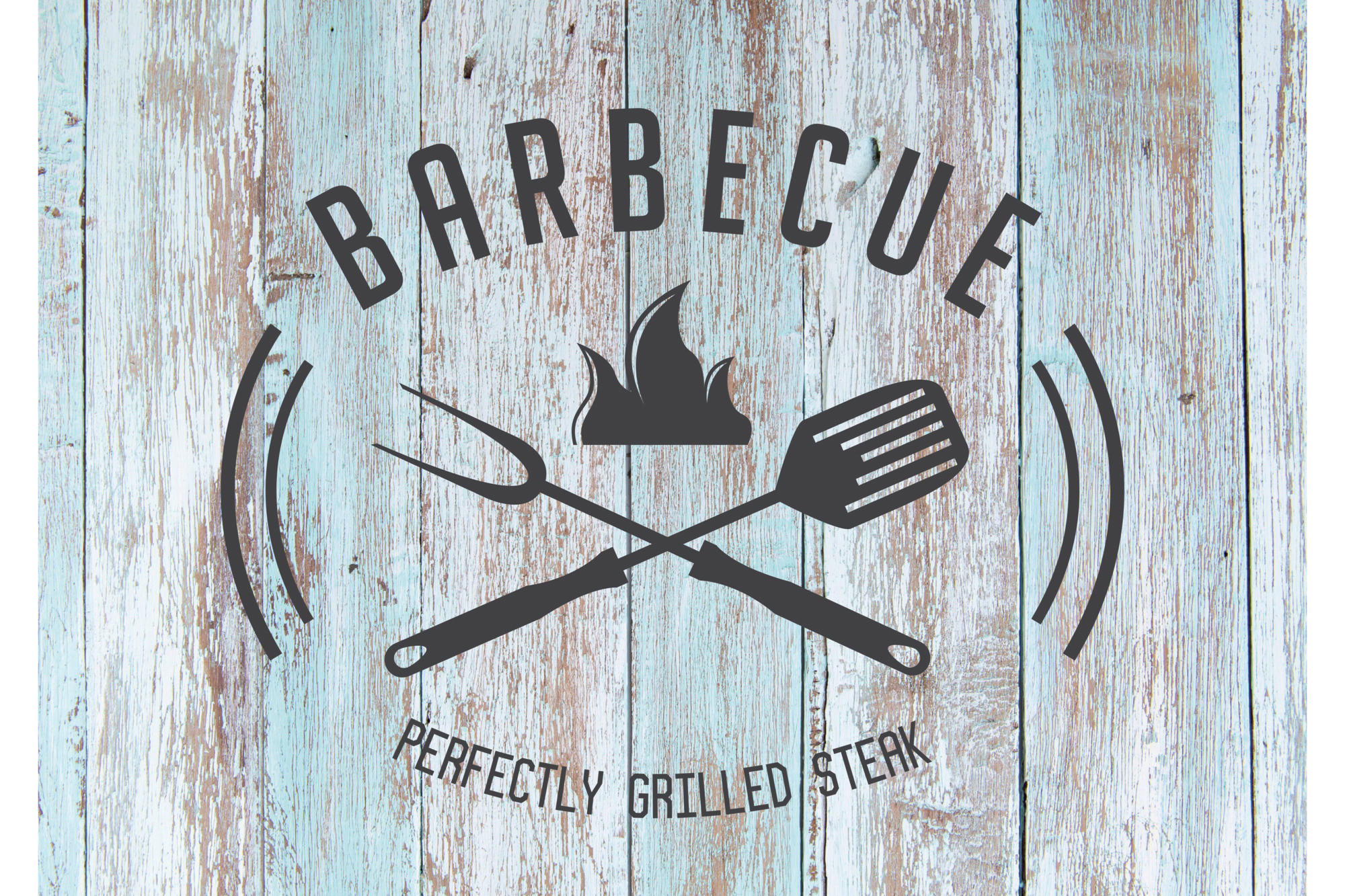 Tischset Tischset Papier BBQ Wood White