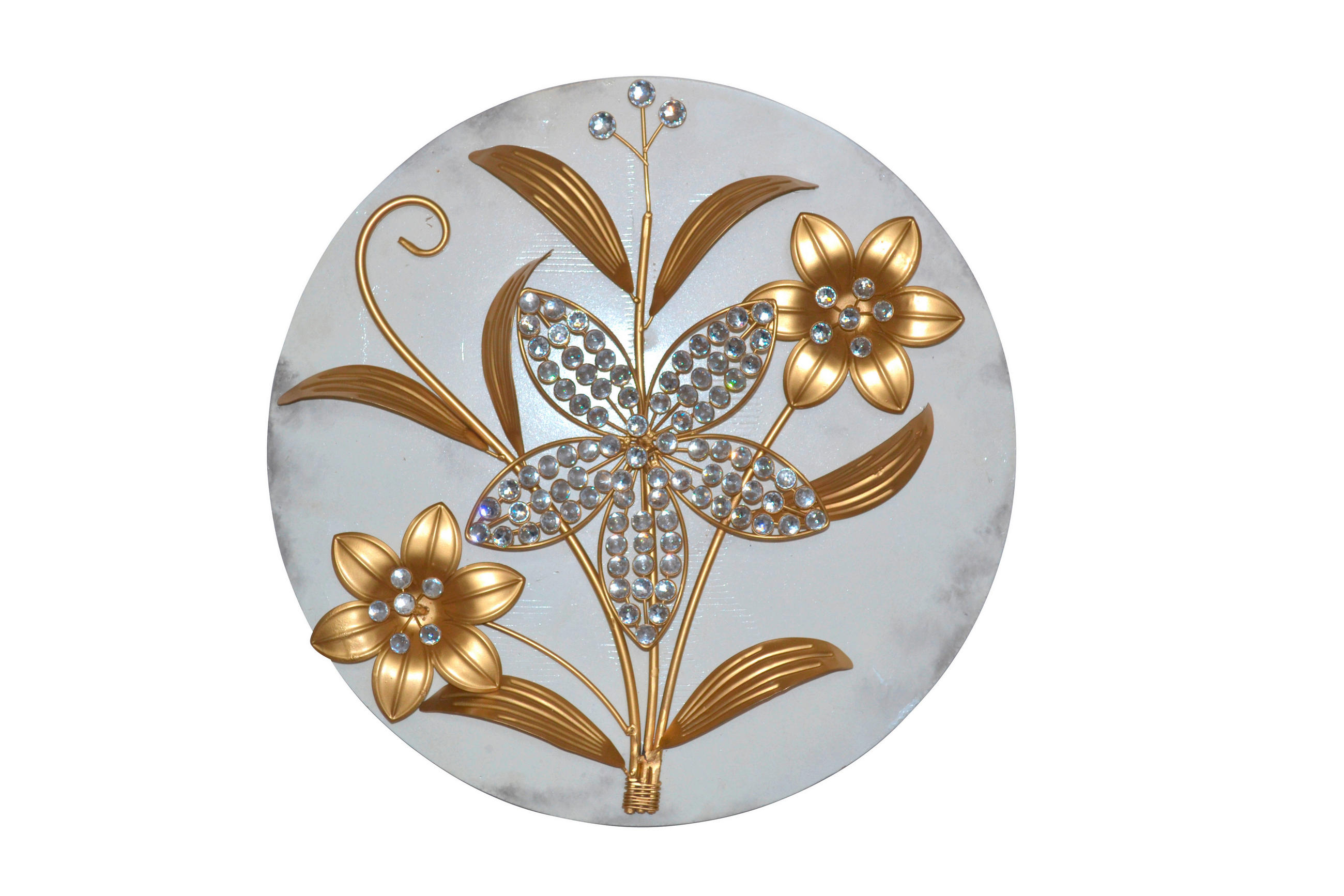 WANDDEKO Metall, Holzwerkstoff  - Goldfarben/Creme, Design, Holzwerkstoff/Metall (7/45/45cm) - MID.YOU