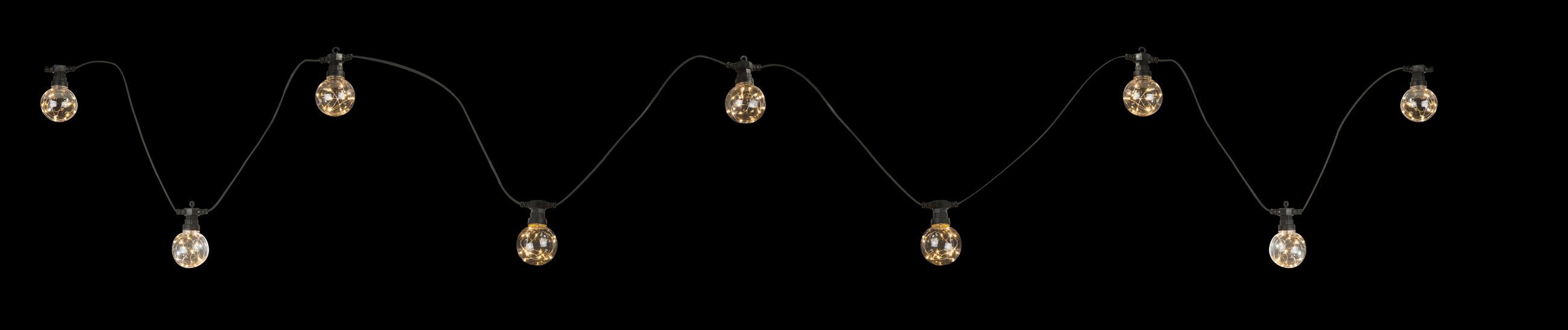LICHTERKETTE  - Klar/Schwarz, Basics, Kunststoff (750/8/14cm) - Globo