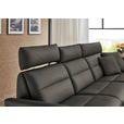 ECKSOFA in Echtleder Dunkelgrau  300/157 cm  - Dunkelgrau/Schwarz, Design, Leder/Metall (300/157cm) - Dieter Knoll