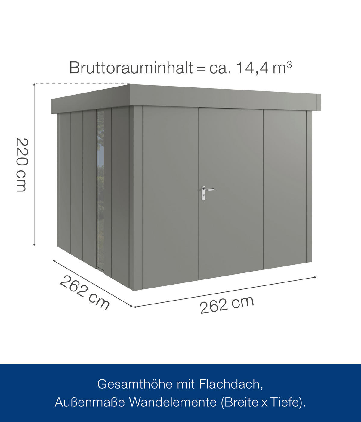 GERÄTEHAUS 229/220/277 cm  - Alufarben, Basics, Metall (229/220/277cm)