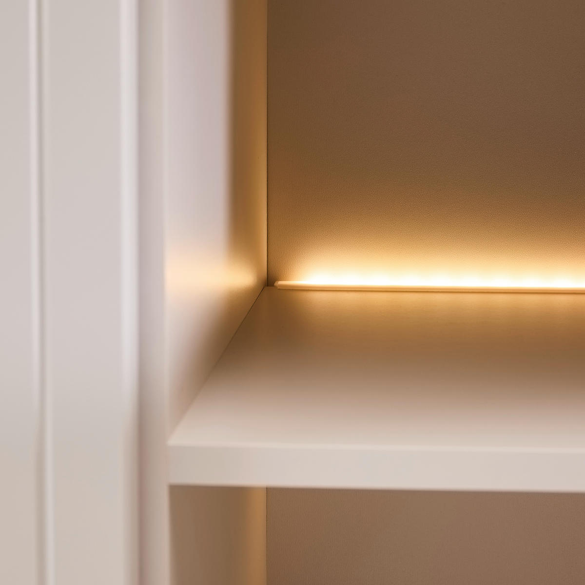 LOWBOARD  in 205,8/56/38 cm  - Kaschmir, KONVENTIONELL, Glas/Holzwerkstoff (205,8/56/38cm) - Voleo