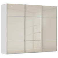 SCHWEBETÜRENSCHRANK 242/223/68 cm,  in Weiß, Champagner, 3 Tür(en)  - Champagner/Alufarben, KONVENTIONELL, Glas/Holzwerkstoff (242/223/68cm) - Novel