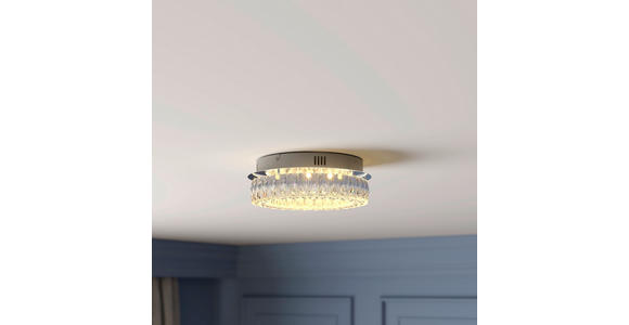 LED-DECKENLEUCHTE 40/14 cm   - Transparent, KONVENTIONELL, Glas/Metall (40/14cm) - Novel