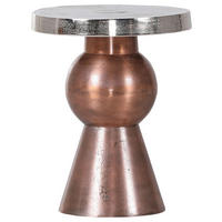 BEISTELLTISCH 36/36/46 cm Alufarben, Kupferfarben rund  - Alufarben/Kupferfarben, Design, Metall (36/36/46cm)
