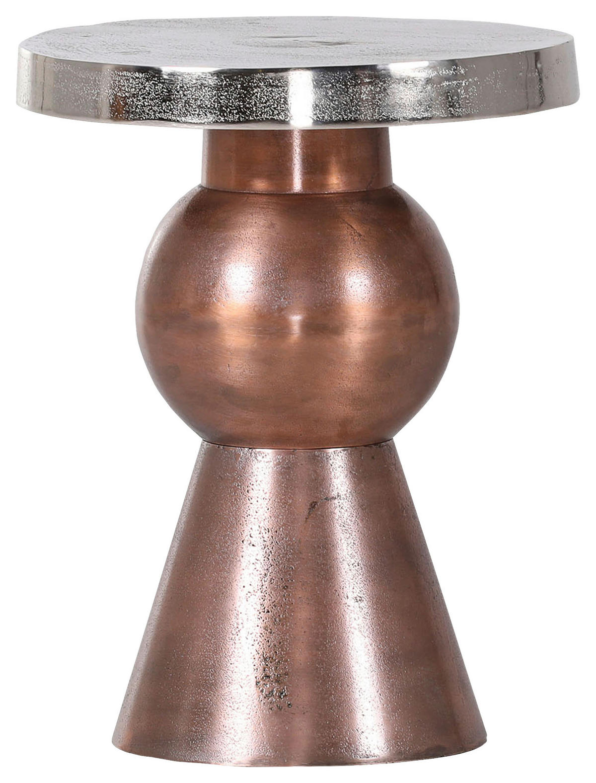 BEISTELLTISCH 36/36/46 cm Alufarben, Kupferfarben rund  - Alufarben/Kupferfarben, Design, Metall (36/36/46cm)