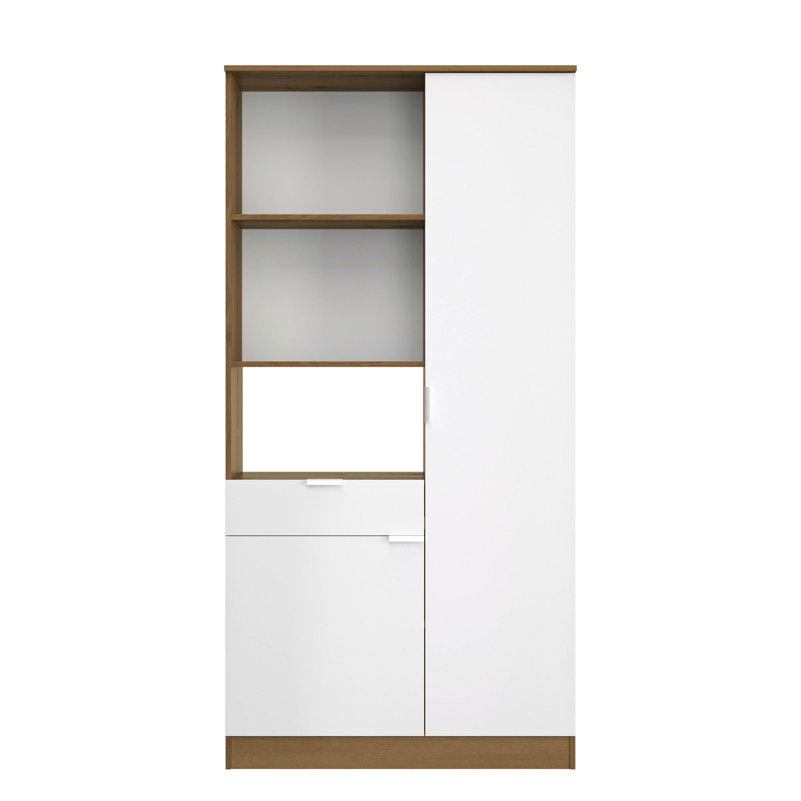 BUFFET 100/200/41 cm  in Weiß, Eichefarben  - Eichefarben/Weiß, Basics, Holzwerkstoff/Metall (100/200/41cm) - MID.YOU