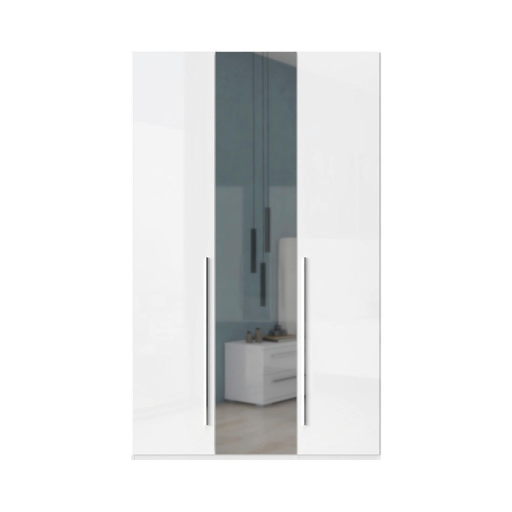 ORMAR SA KLASIČNIM VRATIMA bela, bela visoki sjaj  137/224/56 cm  - bela/bela visoki sjaj, Dizajnerski, metal/pločasti materijal (137/224/56cm)