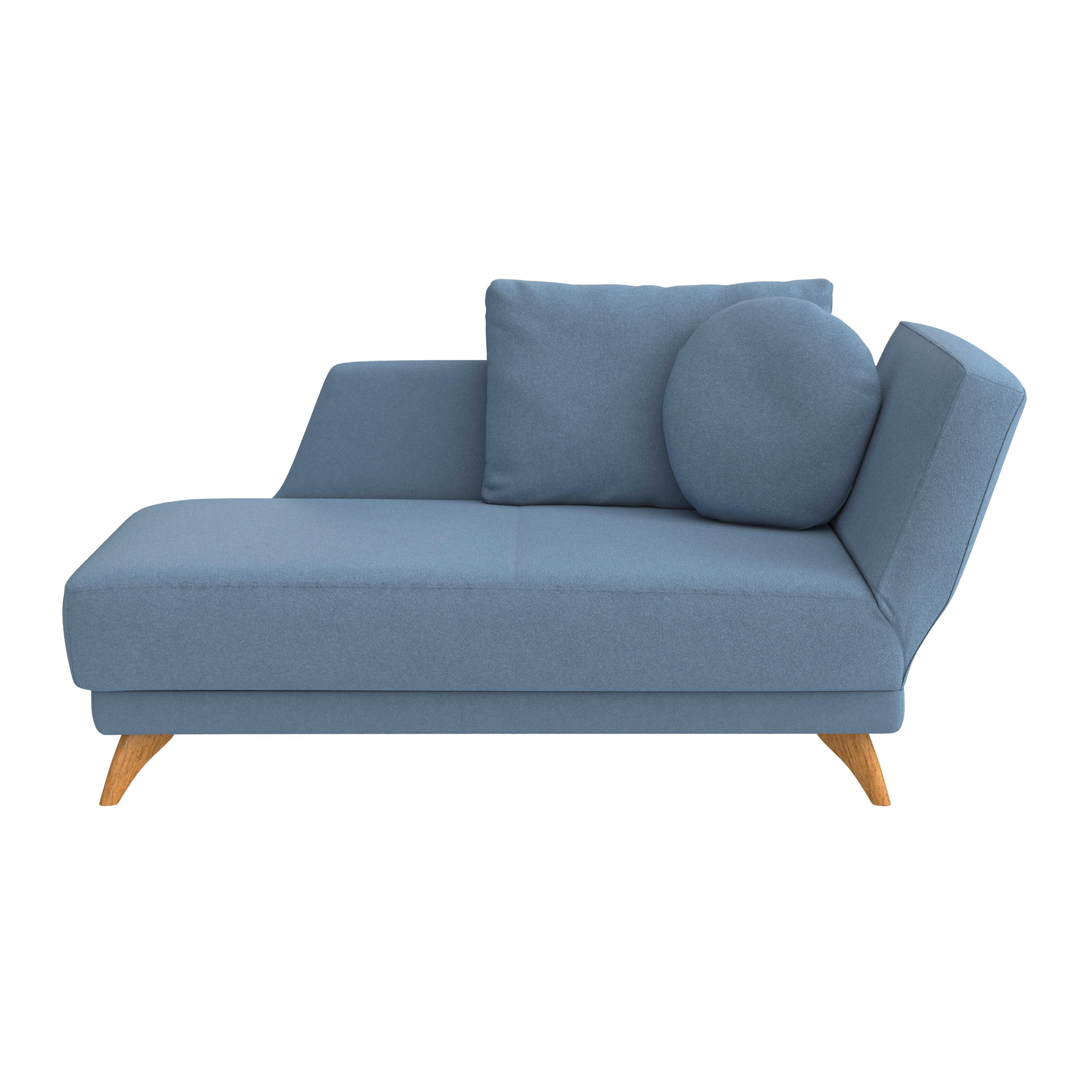 RÉCAMIERE in Flachgewebe Blau  - Blau/Eichefarben, Modern, Holz/Textil (205/74-87/94cm) - Bali
