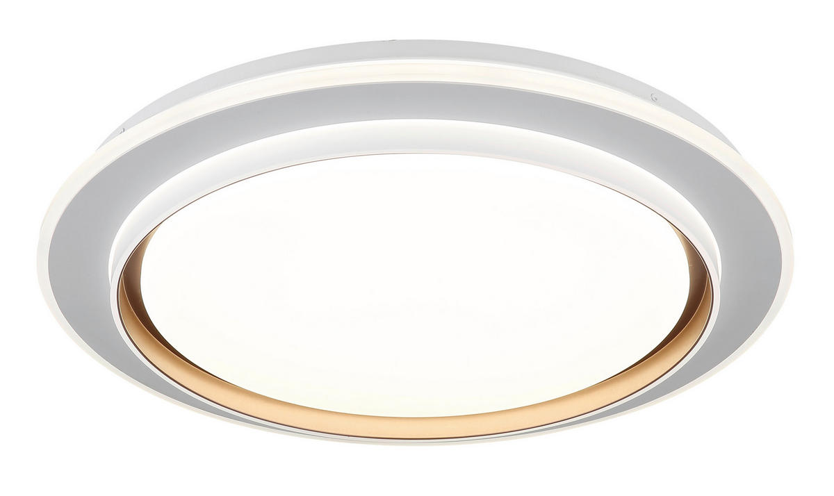 STROPNA LED-SVETILKA  JANICE /236-2368 lm/3000-6000 K/230 V/ - bela/opal, Design, kovina/umetna masa (49/7cm) - Globo