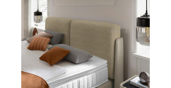 BOXSPRINGBETT 180/200 cm  in Beige  - Beige/Schwarz, Design, Textil/Metall (180/200cm) - Johann Jakob