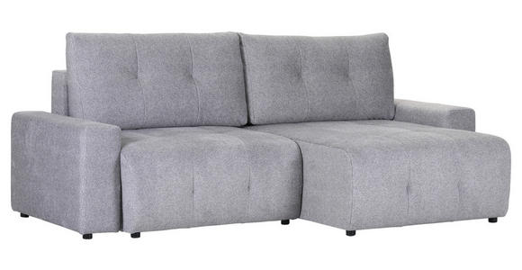 ECKSOFA Grau Velours  - Schwarz/Grau, KONVENTIONELL, Kunststoff/Textil (247/156cm) - Carryhome