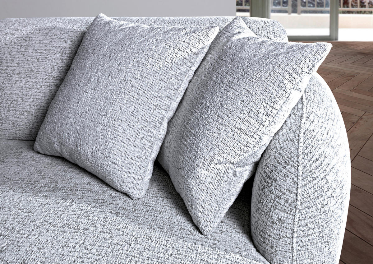 ECKSOFA Flachgewebe Schwarz, Weiss  - Weiss/Schwarz, Modern, Kunststoff/Textil (275/162cm) - Carryhome