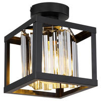DECKENLEUCHTE 17/17/21 cm   - Schwarz, Basics, Kunststoff/Metall (17/17/21cm) - Globo