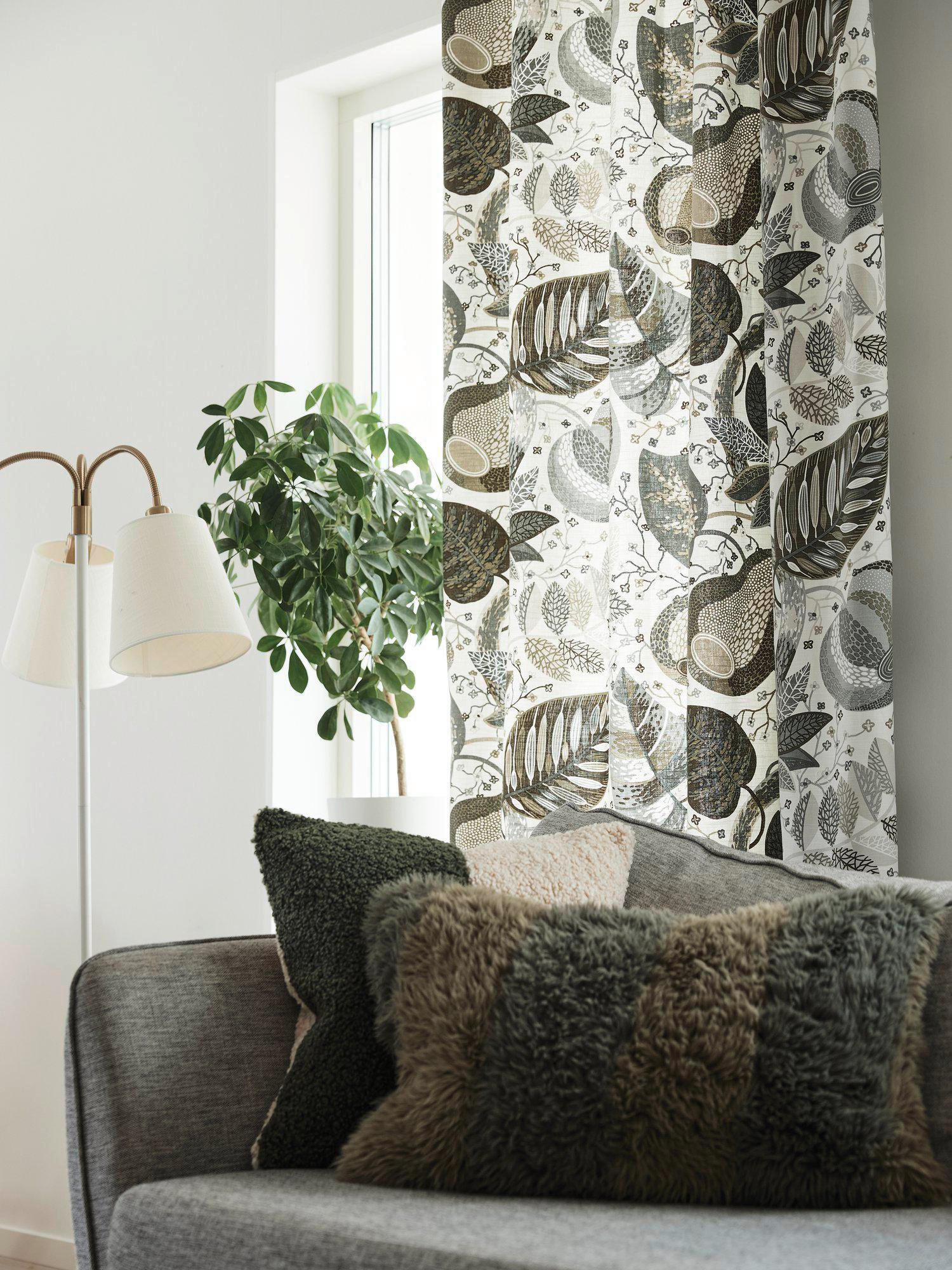 FERTIGVORHANG    145/250 cm 2 Stück  - Grün, Natur, Textil (145/250cm) - Svanefors