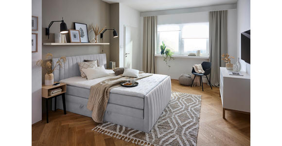 BOXSPRINGBETT 180/200 cm in Grau - Schwarz/Grau, KONVENTIONELL, Kunststoff/Textil (180/200cm) - Carryhome