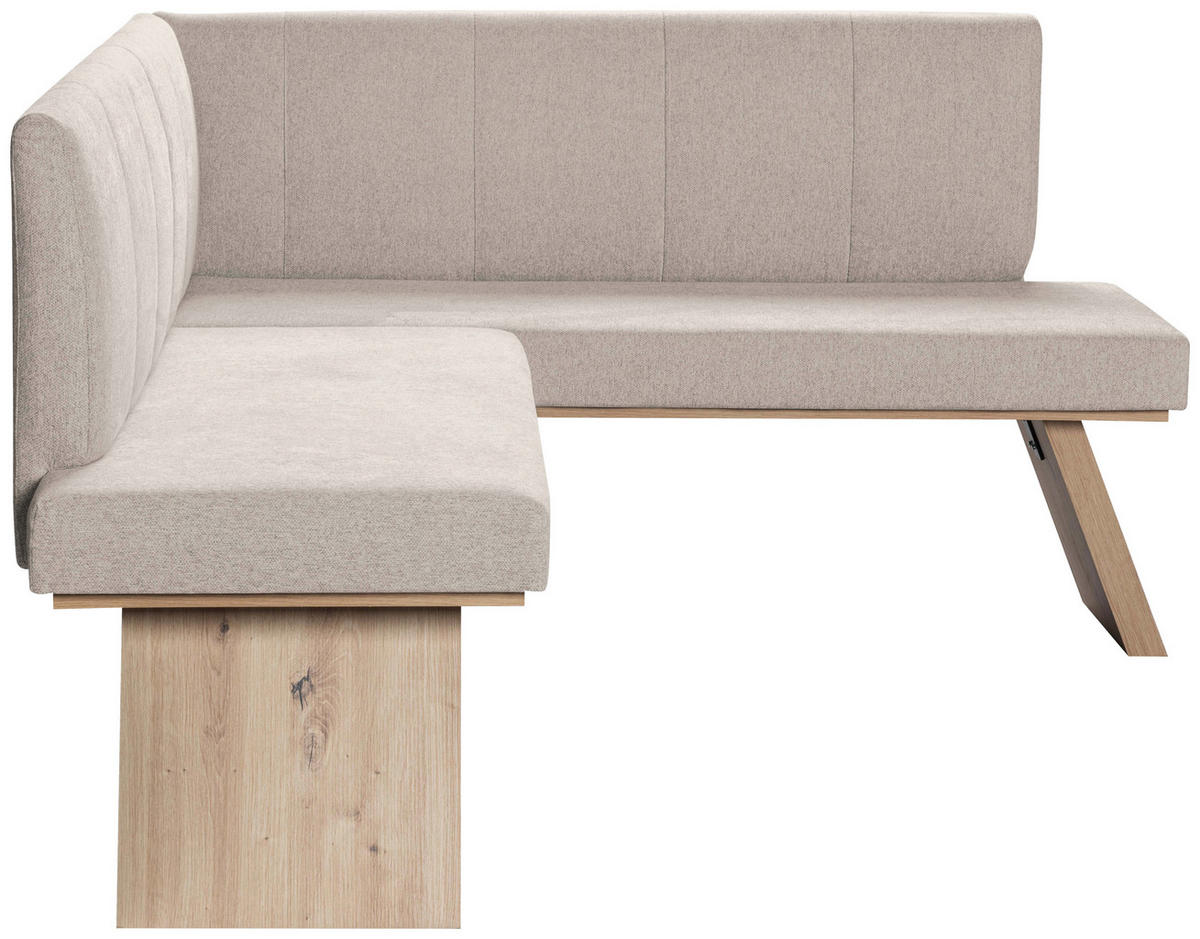 ECKBANK 150/185 cm Webstoff Beige   - Eichefarben/Beige, KONVENTIONELL, Textil (150/185cm) - Livetastic