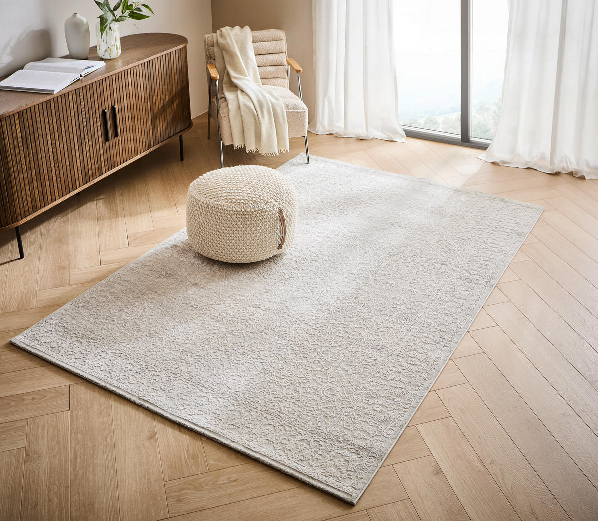 VINTAGE-TEPPICH 160/230 cm Creme  - Creme, Design, Textil (160/230cm) - Dieter Knoll