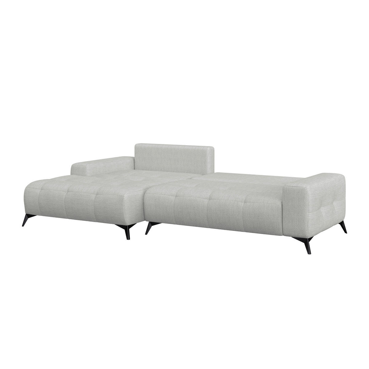 ECKSOFA MAURO Blaugrau Flachgewebe  - Blaugrau/Schwarz, Trend, Textil/Metall (175/290cm) - MID.YOU