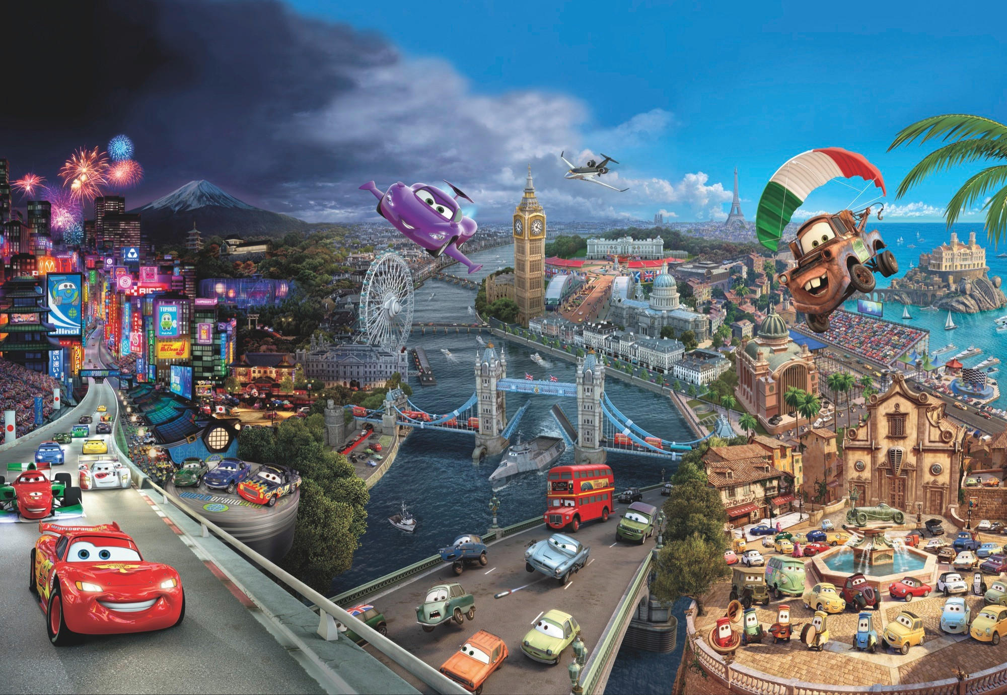 FOTOTAPETE Cars World  - Multicolor, Design, Papier (368/254cm) - Komar