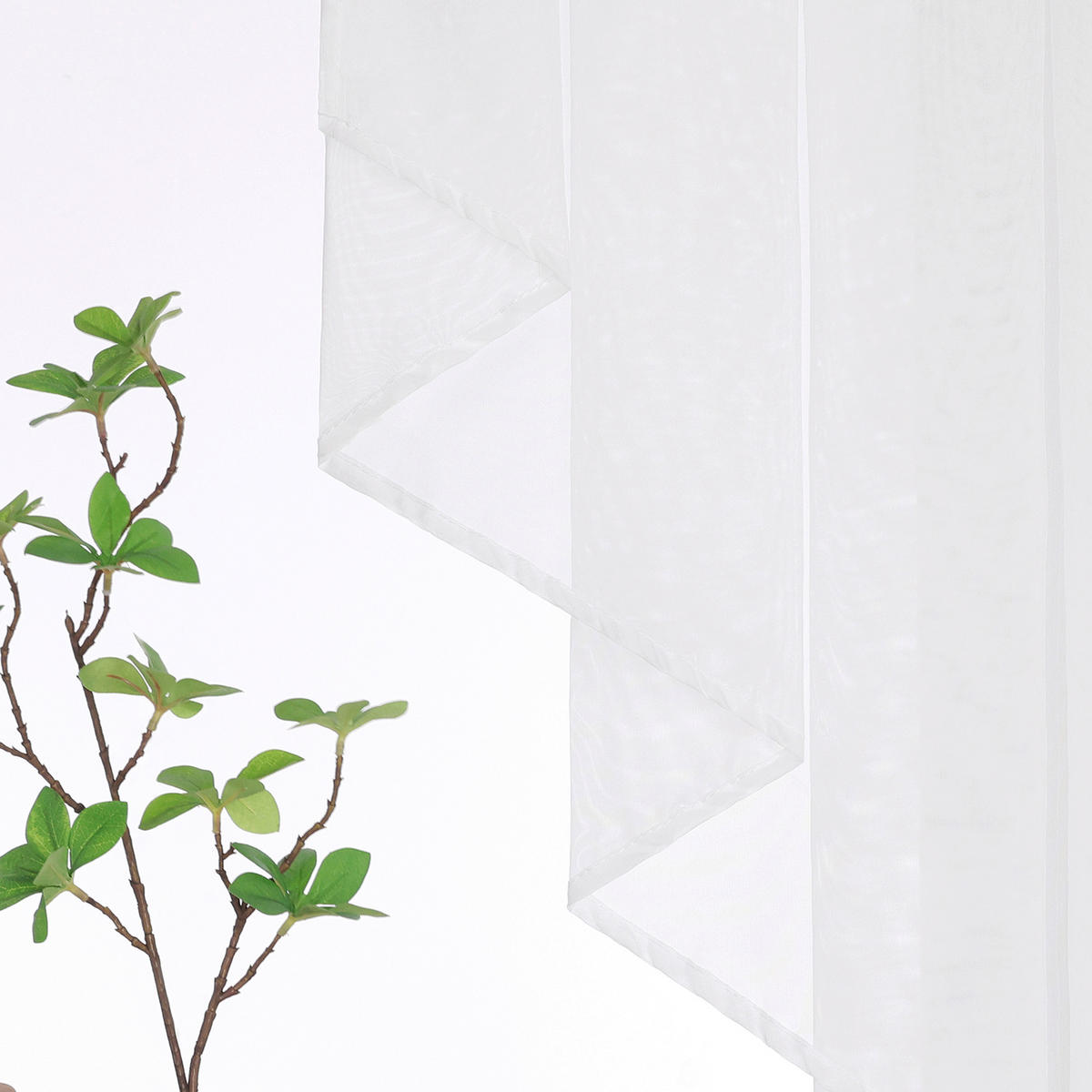 KURZGARDINE   80/80 cm   - Weiß, Basics, Textil (80/80cm) - Joyswahl