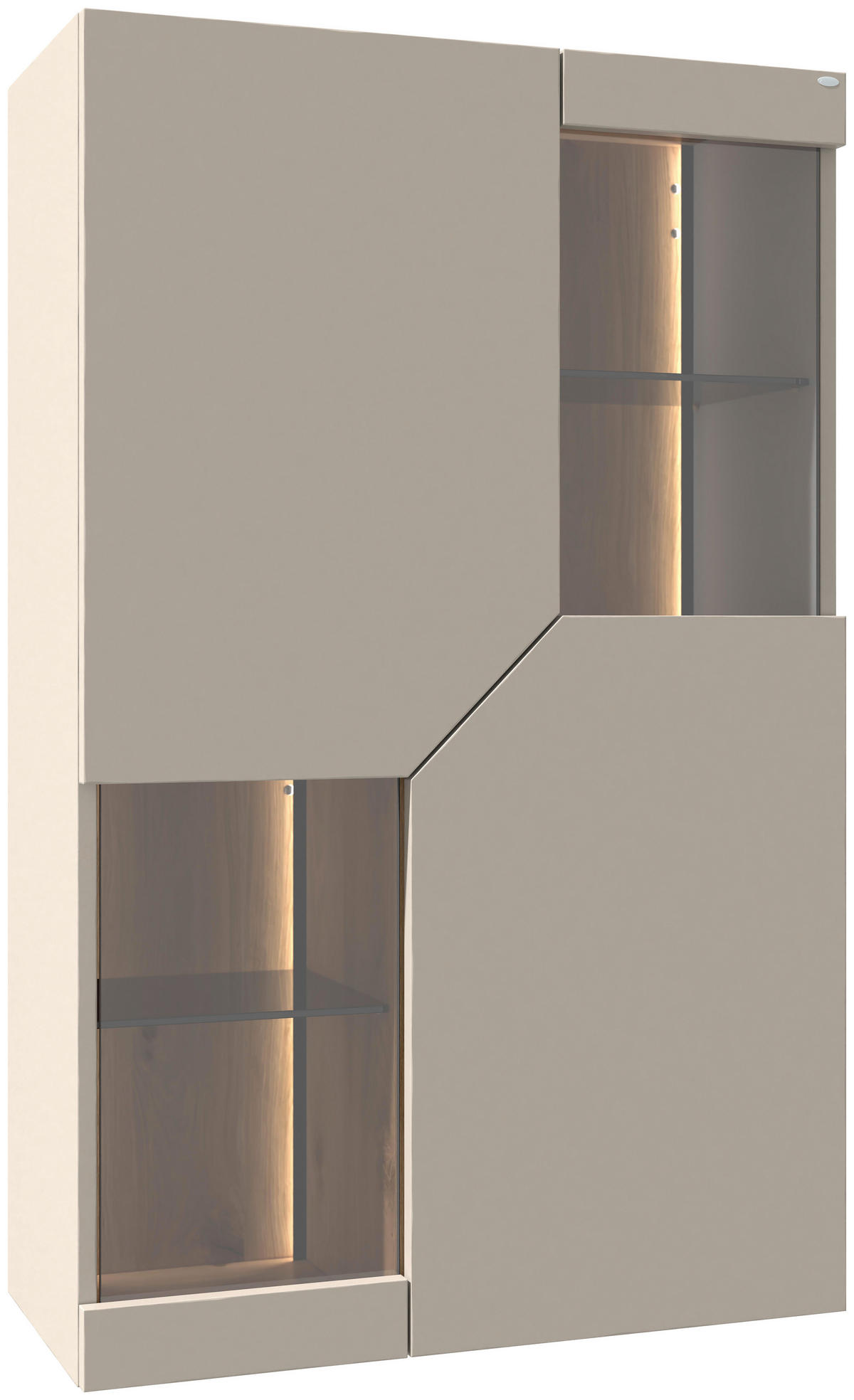 HÄNGEVITRINE Taupe, Wildeiche  79,8/127,8/37,6 cm  - Taupe/Wildeiche, Design, Glas/Holz (79,8/127,8/37,6cm) - Voglauer