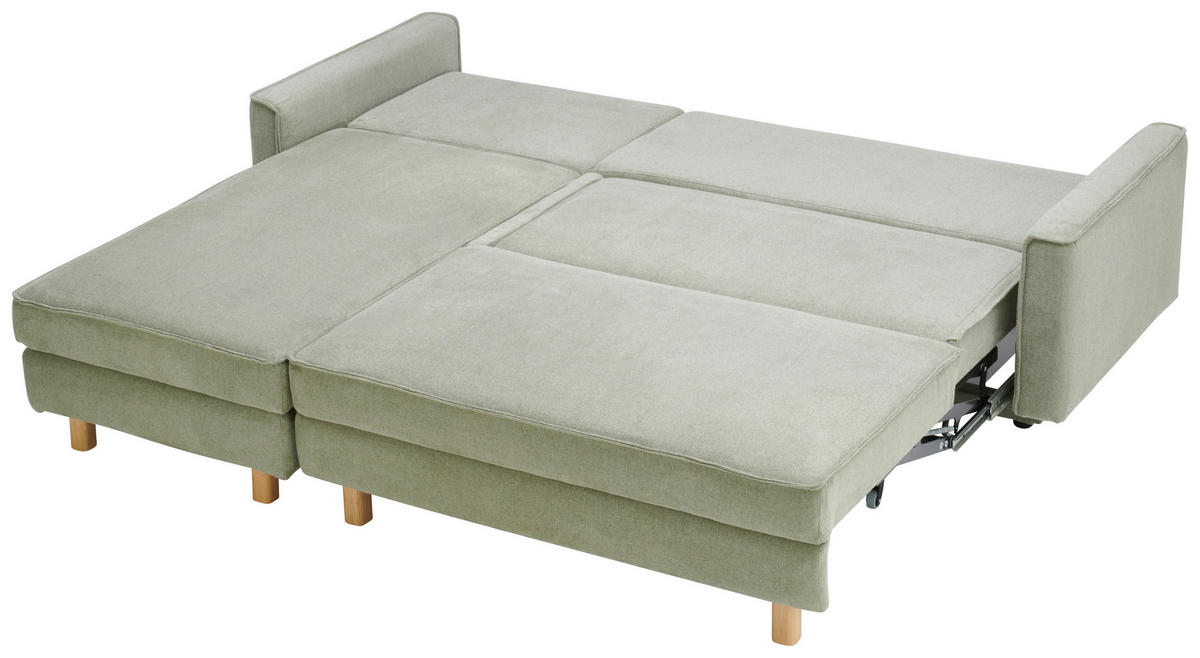 ECKSOFA in Chenille Olivgrün  170/237 cm  - Eichefarben/Olivgrün, KONVENTIONELL, Holz/Textil (170/237cm) - Sedda