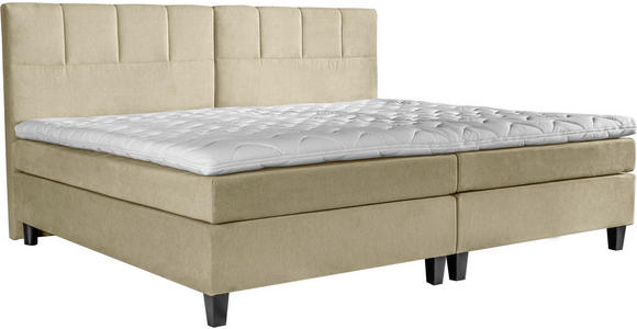 BOXSPRINGBETT 240/200 cm in Creme - Wengefarben/Creme, Trend, Holz/Textil (240/200cm) - Esposa