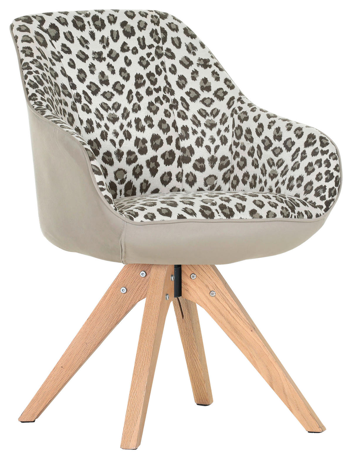 ARMLEHNSTUHL  in Chenille  - Eichefarben/Beige, MODERN, Holz/Textil (60/83/65cm) - Livetastic