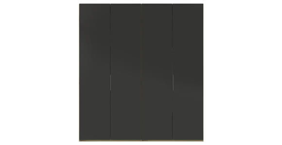 DREHTÜRENSCHRANK 200/223/62 cm 4-türig Eiche Artisan, Anthrazit - Anthrazit/Schwarz, KONVENTIONELL, Glas/Holzwerkstoff (200/223/62cm) - Novel