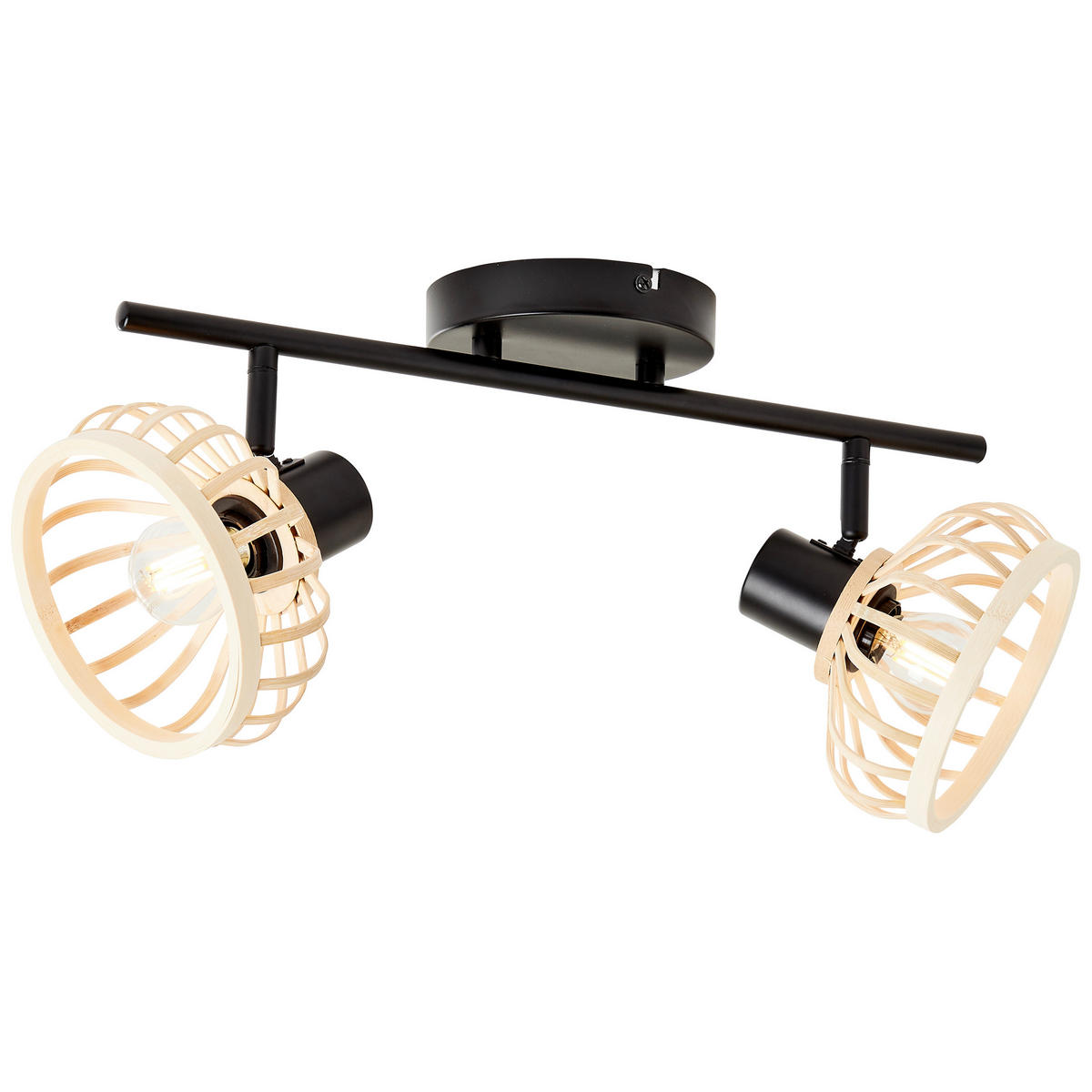 DECKENSTRAHLER - Schwarz/Naturfarben, Basics, Holz/Metall (42,5/22/15cm) - Brilliant
