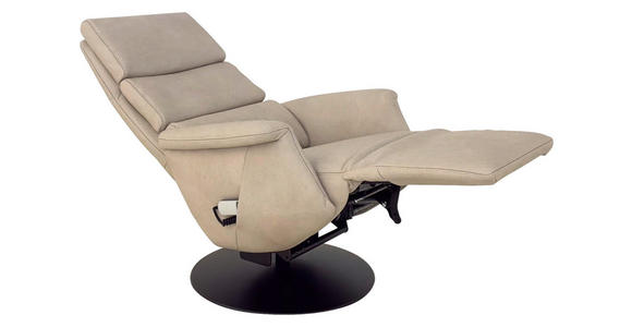 RELAXSESSEL Echtleder    - Ecru/Schwarz, Design, Leder/Metall (80/111/90cm) - Cantus