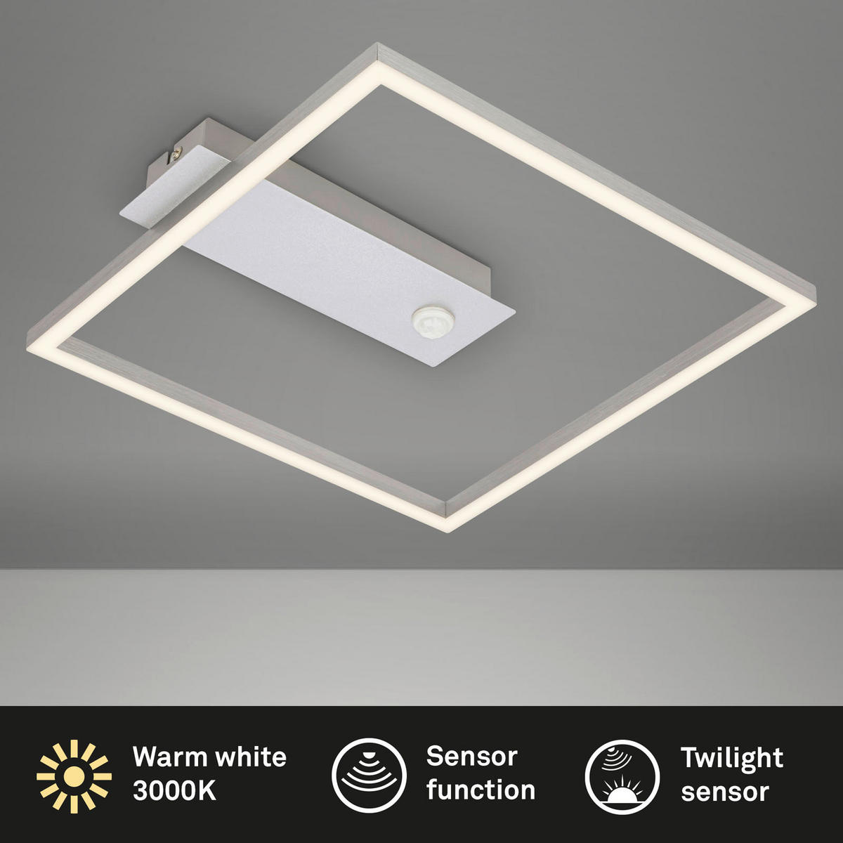 LED-DECKENLEUCHTE 32/30/5 cm   - Alufarben, Design, Kunststoff/Metall (32/30/5cm) - Briloner