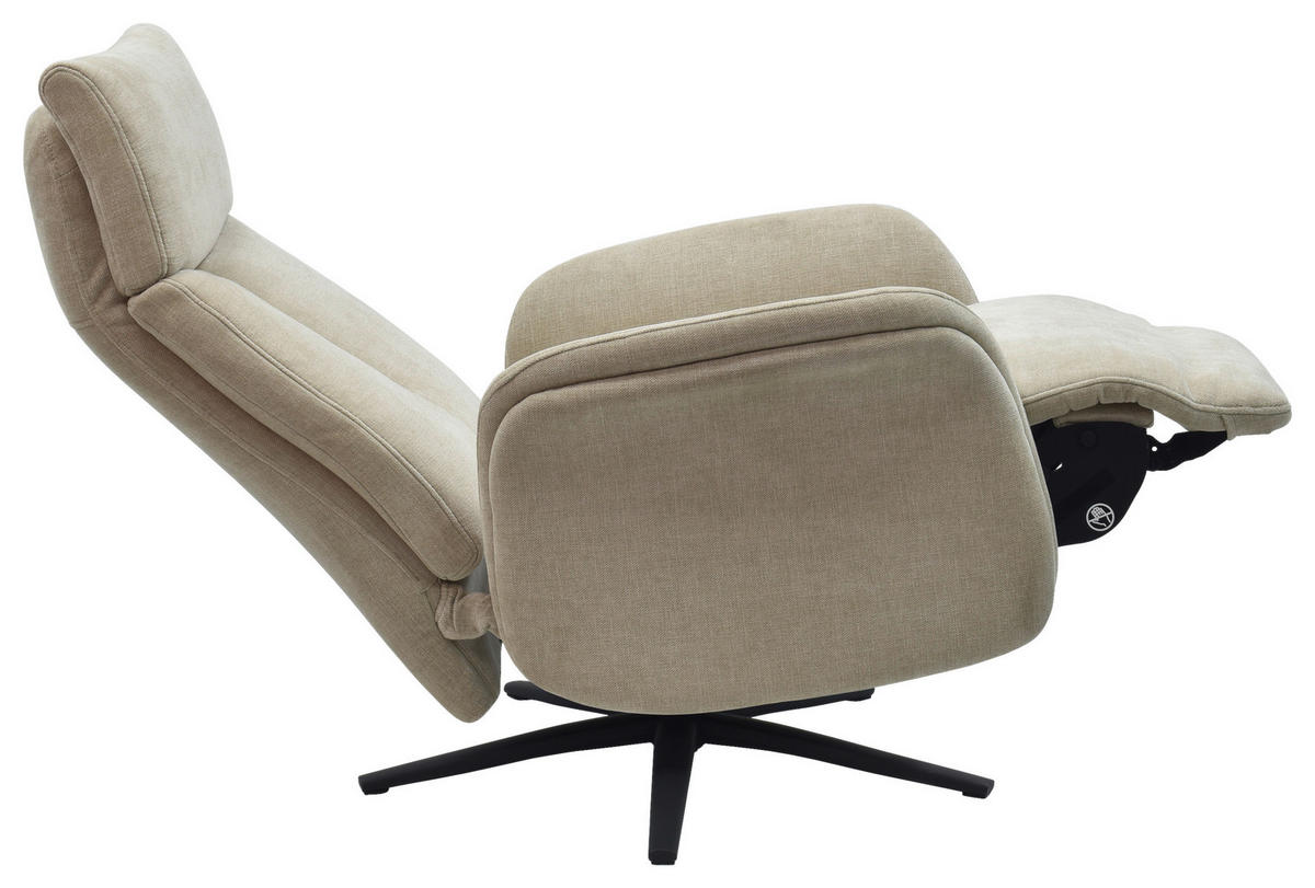 RELAXSESSEL Webstoff    - Beige/Schwarz, Design, Holz/Textil (75/109/84/148/84cm) - Livetastic