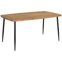 ESSTISCH Akazie Hartholz rechteckig Schwarz, Akaziefarben  - Schwarz/Akaziefarben, Design, Holz/Metall (160/90/76cm) - Boxxx