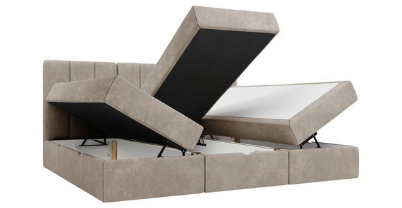 FAMILIENBETT - Graubraun/Schwarz, Design, Holzwerkstoff/Kunststoff (210/200cm) - Esposa