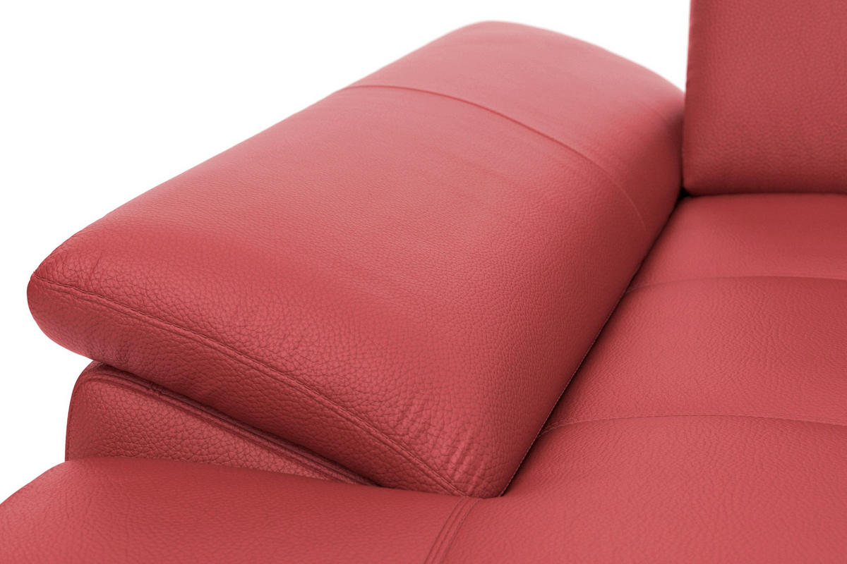 SEDACÍ SOUPRAVA, kůže, červená - černá/červená, Basics, kov/textil (176/363/223cm) - Sit & More