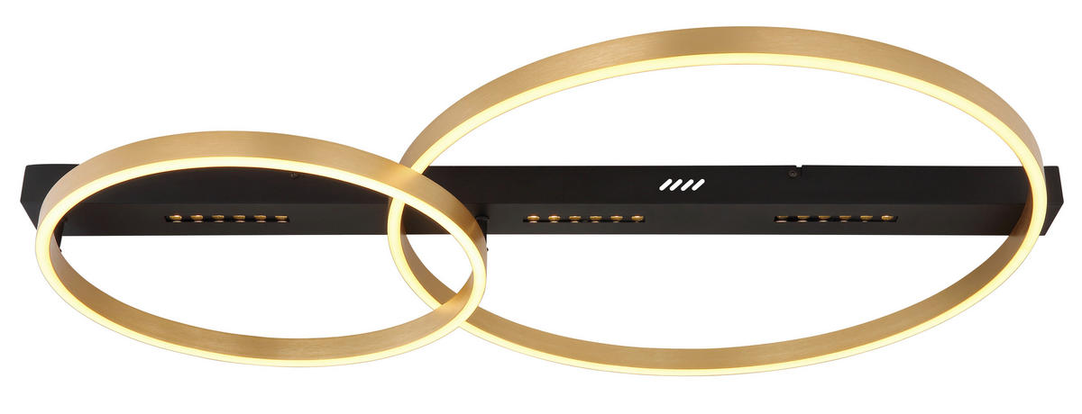 LED-DECKENLEUCHTE 93/58,5/10,2 cm   - Goldfarben/Opal, Design, Kunststoff/Metall (93/58,5/10,2cm) - Globo