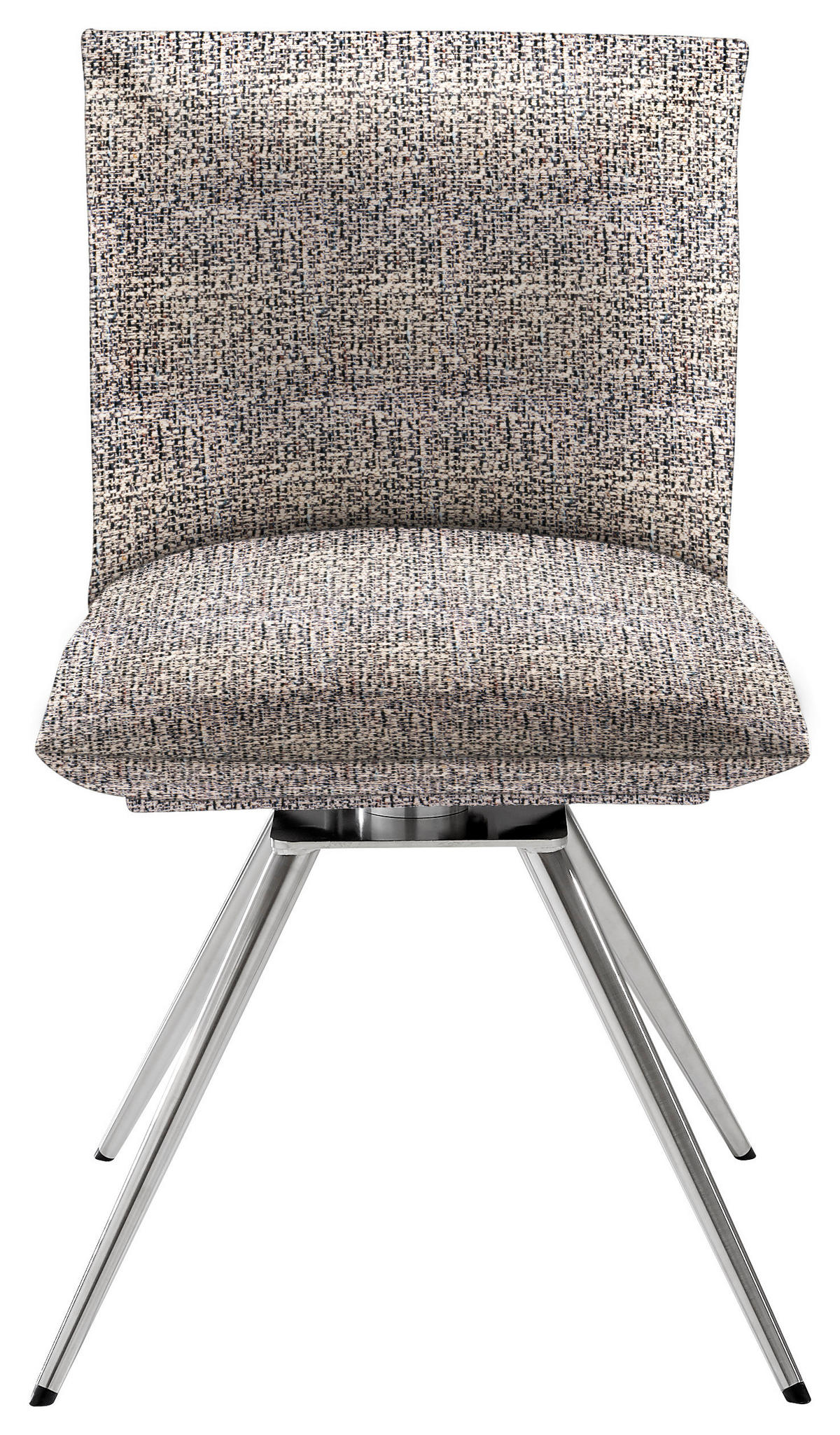 STUHL  in Stahl Webstoff  - Edelstahlfarben/Anthrazit, Natur, Textil/Metall (52/90/65cm) - Venjakob
