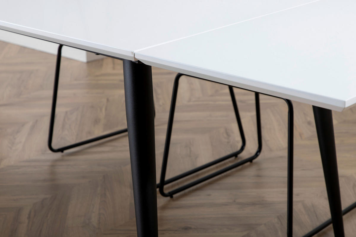 ESSTISCH rechteckig Schwarz, Weiß  - Schwarz/Weiß, Design, Kunststoff/Metall (195/90/76cm) - Livetastic