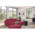 ECKSOFA in Flachgewebe, Leinenoptik Rot  - Rot/Schwarz, Design, Textil/Metall (242/170cm) - Xora